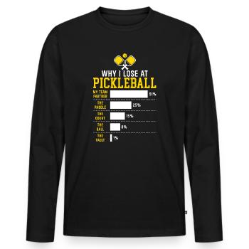 Pickleball Player Dink Sport Pickle Ball Ich Liebe - Männer Premium Bio Langarmshirt - Schwarz - Vorne - Nico (187cm)