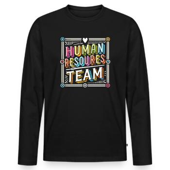 Hr Manager Job Human Resources Employee Hr - Men's Premium Organic Long Sleeve Shirt - black - Front - Nico (187cm)