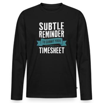 Responsable des ressources humaines Emploi Employé des ressources humaines RH - T-shirt manches longues Premium bio Homme - noir - Devant - Nico (187cm)