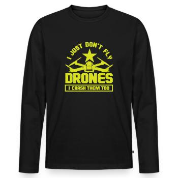 fpv drone pilot - Men's Premium Organic Long Sleeve Shirt - black - Front - Nico (187cm)