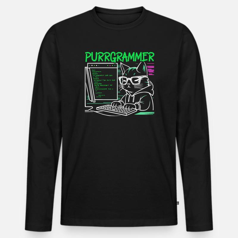 Lustiger Programmierer Programmierer - Männer Premium Bio Langarmshirt - Schwarz