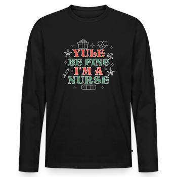 Jollier - T-shirt manches longues Premium bio Homme - noir - Devant - Nico (187cm)