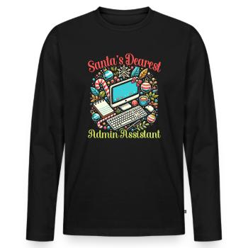 Drôle d’administrateur de Noël père Noël. - T-shirt manches longues Premium bio Homme - noir - Devant - Nico (187cm)
