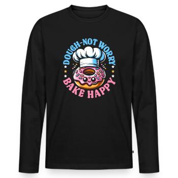 Funny Baking Lover Baker Bakery Owner - Men's Premium Organic Long Sleeve Shirt - black - Front - Nico (187cm)