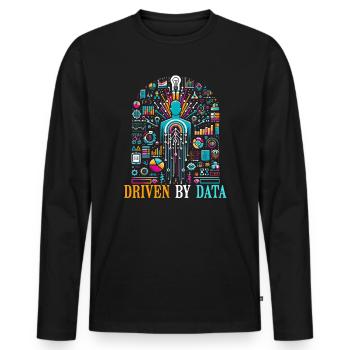 Science des données, Analyse des données, Machine - T-shirt manches longues Premium bio Homme - noir - Devant - Nico (187cm)