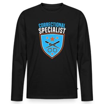 Loi sur la détention des agents correctionnels - T-shirt manches longues Premium bio Homme - noir - Devant - Nico (187cm)