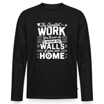 Homeschool Home Education Homeschooled - Men's Premium Organic Long Sleeve Shirt - black - Front - Nico (187cm)