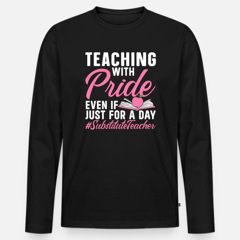 Coole Vertretungslehrer - Männer Premium Bio Langarmshirt - Schwarz
