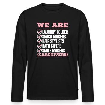 Faits Soins infirmiers, Soins infirmiers, Aidant - T-shirt manches longues Premium bio Homme - noir - Devant - Nico (187cm)