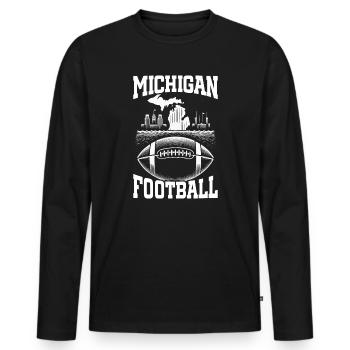 Michigan Football - Männer Premium Bio Langarmshirt - Schwarz - Vorne - Nico (187cm)