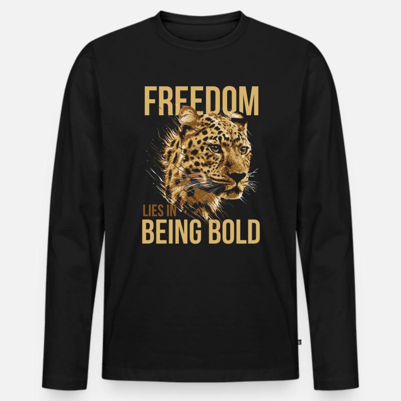 Leopard - Männer Premium Bio Langarmshirt - Schwarz