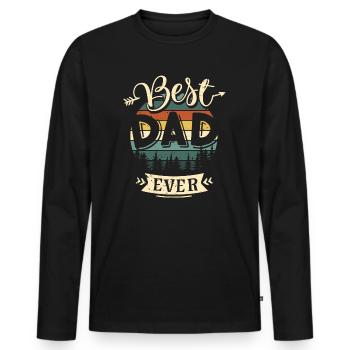 Bester Papa überhaupt -Vatertag Vater Partnershirt - Männer Premium Bio Langarmshirt - Schwarz - Vorne - Nico (187cm)