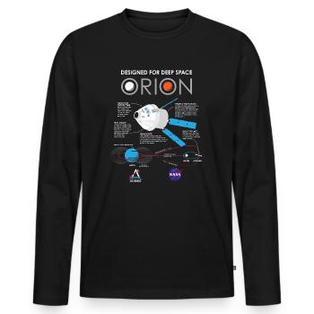 NASA Conception du Vaisseau Spatial Orion - T-shirt manches longues Premium bio Homme - noir - Devant - Nico (187cm)