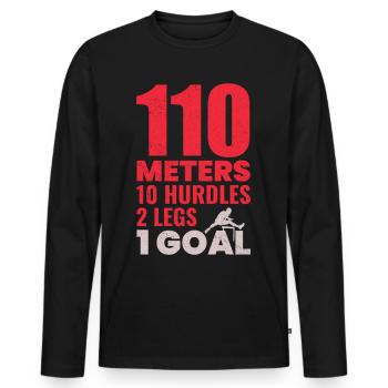 Hurdles Hurdling Hurdler Running Runner Athletes - Men's Premium Organic Long Sleeve Shirt - black - Front - Nico (187cm)