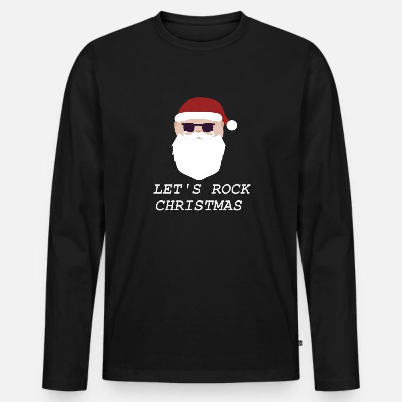 Santa rocks - Männer Premium Bio Langarmshirt - Schwarz