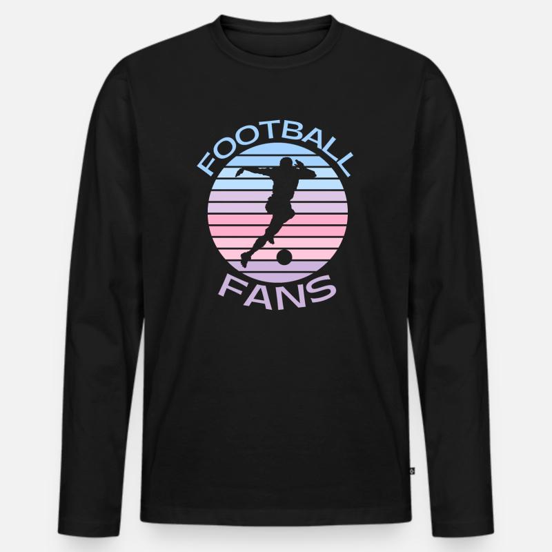 Fußballfans - Männer Premium Bio Langarmshirt - Schwarz