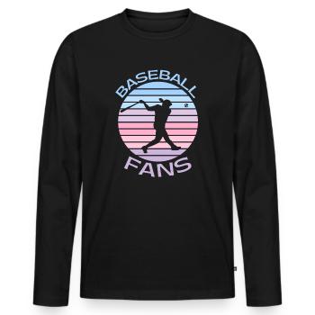 Baseball Fans - Men's Premium Organic Long Sleeve Shirt - black - Front - Nico (187cm)
