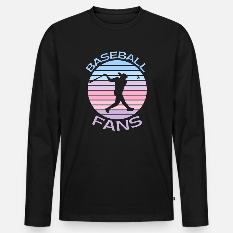Baseball-Fans - Männer Premium Bio Langarmshirt - Schwarz