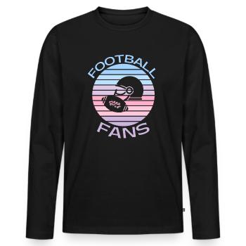 Football Fans - T-shirt manches longues Premium bio Homme - noir - Devant - Nico (187cm)
