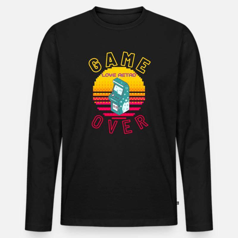 Spielende - Männer Premium Bio Langarmshirt - Schwarz