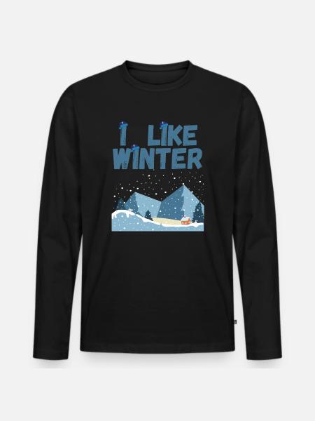 I Like Winter - Men's Premium Organic Long Sleeve Shirt - black
