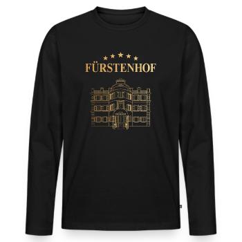 Sturm der Liebe Hotel Fürstenhof Logo Fünf Sterne - Männer Premium Bio Langarmshirt - Schwarz - Vorne - Nico (187cm)