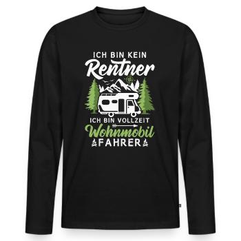 Camping Rentner Vollzeit Wohnmobil Camper - Männer Premium Bio Langarmshirt - Schwarz - Vorne - Nico (187cm)