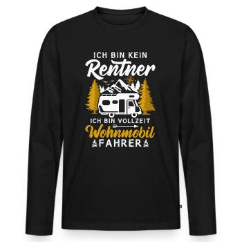 Camping Rentner Vollzeit Wohnmobil Camper - Männer Premium Bio Langarmshirt - Schwarz - Vorne - Nico (187cm)