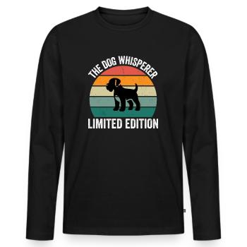The Dog Whisperer - Men's Premium Organic Long Sleeve Shirt - black - Front - Nico (187cm)