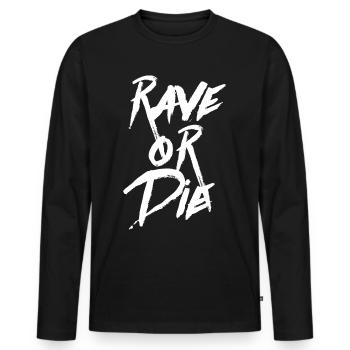 RAVE OR THE Party/Club/Festival - Men's Premium Organic Long Sleeve Shirt - black - Front - Nico (187cm)