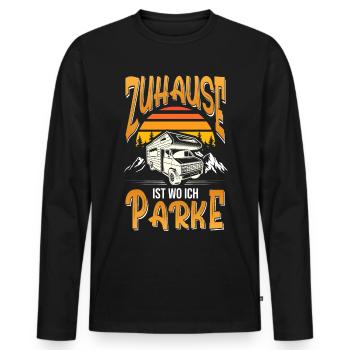 Zuhause ist wo ich Parke Wohnmobil - Männer Premium Bio Langarmshirt - Schwarz - Vorne - Nico (187cm)