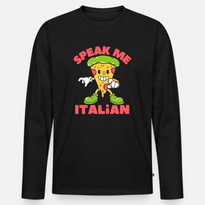 Sprich mir Italienisch - Männer Premium Bio Langarmshirt - Schwarz