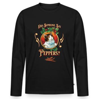 Hot Chilies Chilihead Carolina Reaper Habanero - Men's Premium Organic Long Sleeve Shirt - black - Front - Nico (187cm)
