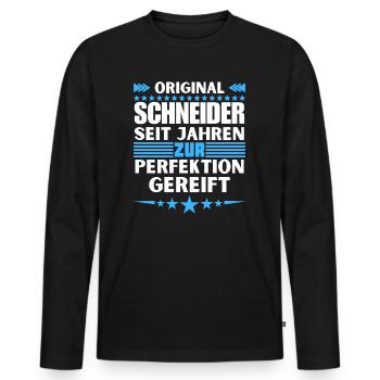 Tailors matured to perfection - Men's Premium Organic Long Sleeve Shirt - black - Front - Nico (187cm)