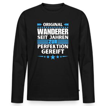 Wanderers matured to perfection - Men's Premium Organic Long Sleeve Shirt - black - Front - Nico (187cm)