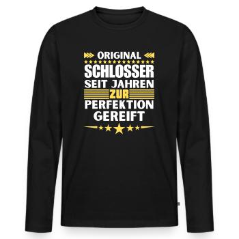 Locksmiths matured to perfection - Men's Premium Organic Long Sleeve Shirt - black - Front - Nico (187cm)