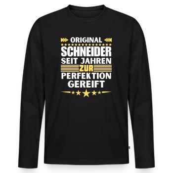 Tailors matured to perfection - Men's Premium Organic Long Sleeve Shirt - black - Front - Nico (187cm)