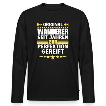 Les vagabonds ont mûri à la perfection - T-shirt manches longues Premium bio Homme - noir - Devant - Nico (187cm)