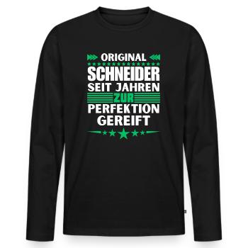 Tailors matured to perfection - Men's Premium Organic Long Sleeve Shirt - black - Front - Nico (187cm)