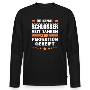 Locksmiths matured to perfection - Men's Premium Organic Long Sleeve Shirt - black - Front - Nico (187cm)