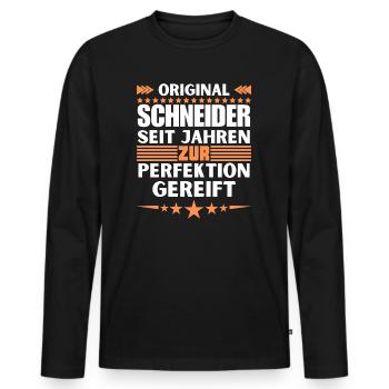 Tailors matured to perfection - Men's Premium Organic Long Sleeve Shirt - black - Front - Nico (187cm)