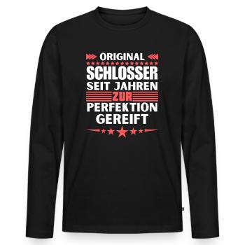 Locksmiths matured to perfection - Men's Premium Organic Long Sleeve Shirt - black - Front - Nico (187cm)