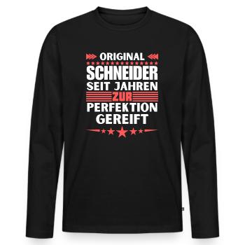 Tailors matured to perfection - Men's Premium Organic Long Sleeve Shirt - black - Front - Nico (187cm)