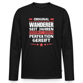 Wanderers matured to perfection - Men's Premium Organic Long Sleeve Shirt - black - Front - Nico (187cm)