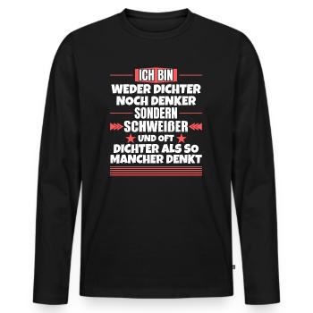 Ni poètes, ni penseurs, mais soudeurs - T-shirt manches longues Premium bio Homme - noir - Devant - Nico (187cm)