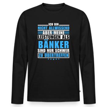 Unmatched performance as a banker - Men's Premium Organic Long Sleeve Shirt - black - Front - Nico (187cm)