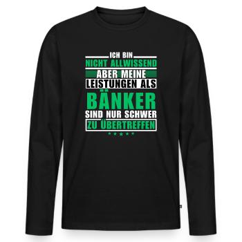 Unmatched performance as a banker - Men's Premium Organic Long Sleeve Shirt - black - Front - Nico (187cm)
