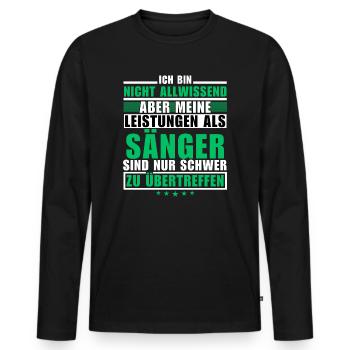 Unsurpassed performance as a singer - Men's Premium Organic Long Sleeve Shirt - black - Front - Nico (187cm)