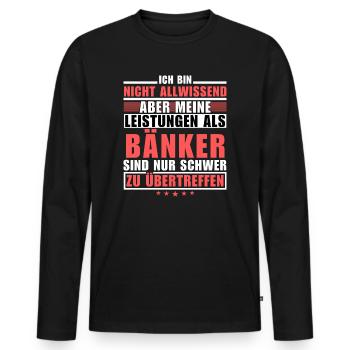 Unmatched performance as a banker - Men's Premium Organic Long Sleeve Shirt - black - Front - Nico (187cm)
