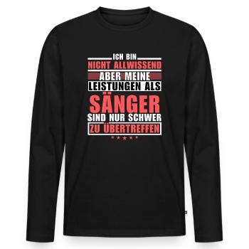 Unübertroffene Leistung als Sänger - Männer Premium Bio Langarmshirt - Schwarz - Vorne - Nico (187cm)